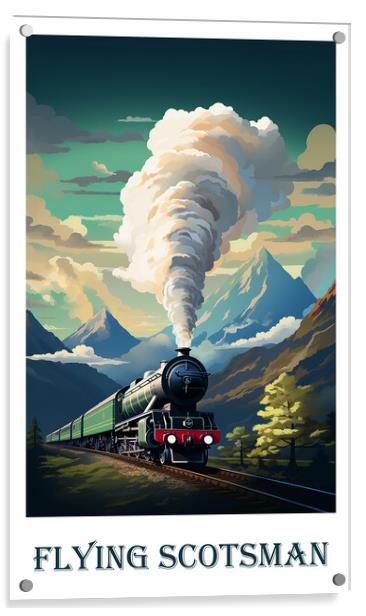 The Flying Scotsman Travel Poster Acrylic by Steve Smith