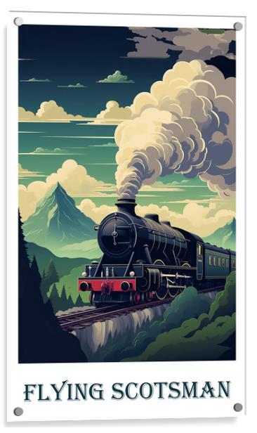 The Flying Scotsman Travel Poster Acrylic by Steve Smith