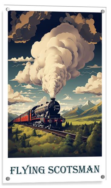 The Flying Scotsman Travel Poster Acrylic by Steve Smith