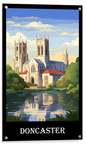 Doncaster Travel Poster Acrylic by Steve Smith