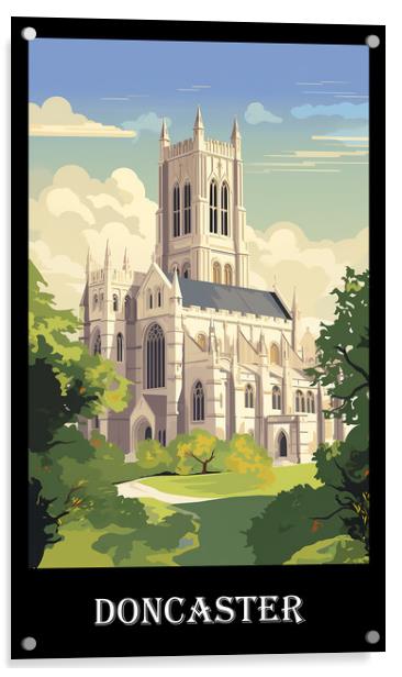 Doncaster Travel Poster Acrylic by Steve Smith