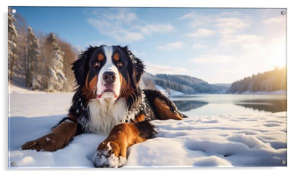 Bernese Mountain Dog Acrylic by Steve Smith