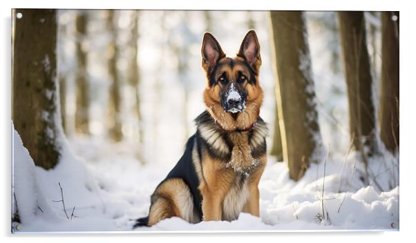 German Shepherd Dog Acrylic by Steve Smith