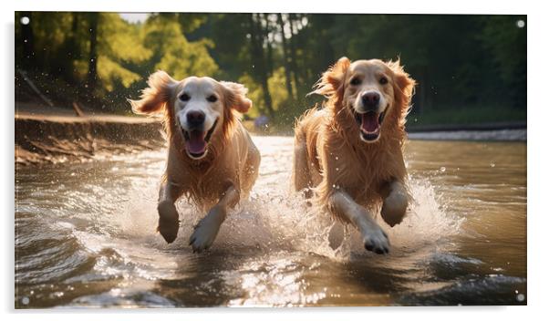 Golden Retrievers Acrylic by Steve Smith