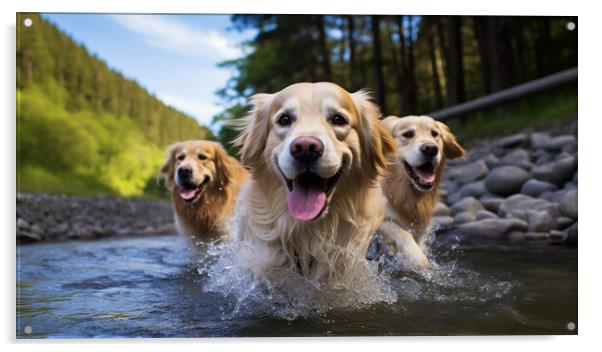 Golden Retrievers Acrylic by Steve Smith