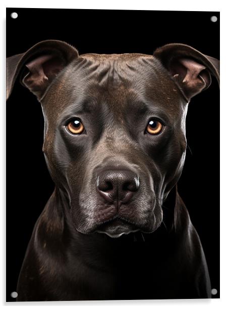 Staffordshire Bull Terrier Acrylic by Steve Smith