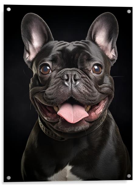 French Bulldog Portrait Acrylic by Steve Smith