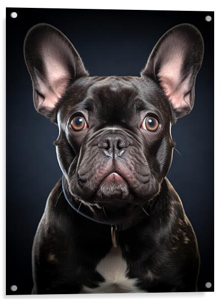 French Bulldog Portrait Acrylic by Steve Smith