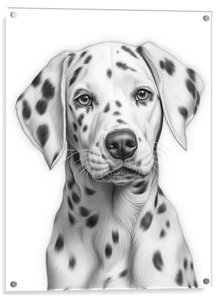 Pencil Drawing Dalmatian Acrylic by Steve Smith