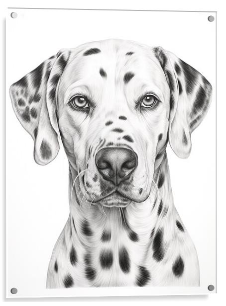 Pencil Drawing Dalmatian Acrylic by Steve Smith