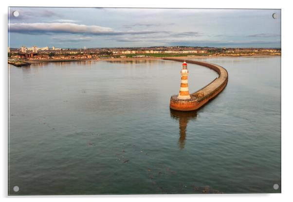 Roker Pier and Lighthouse Acrylic by Steve Smith