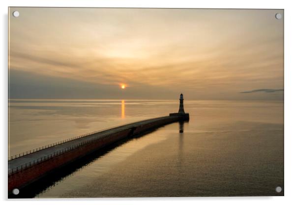 Roker Pier At Sunrise Acrylic by Steve Smith