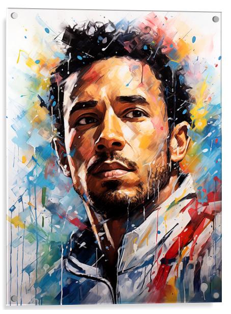 Lewis Hamilton Acrylic by Steve Smith