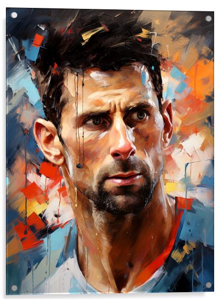 Novak Djokovic Acrylic by Steve Smith