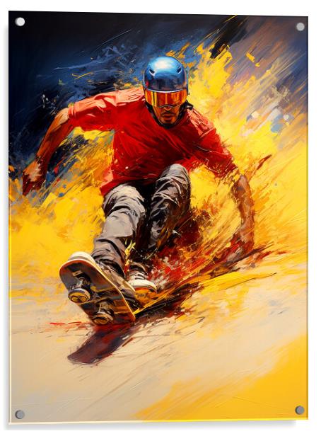 Skate Boarder Acrylic by Steve Smith