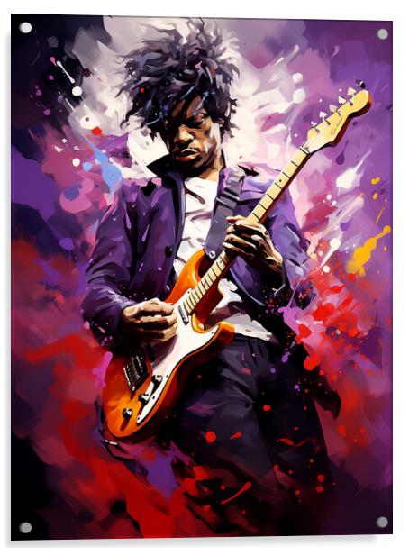 Jimi Hendrix Acrylic by Steve Smith