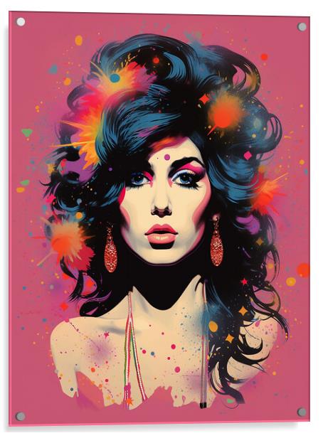 Amy Winehouse Acrylic by Steve Smith