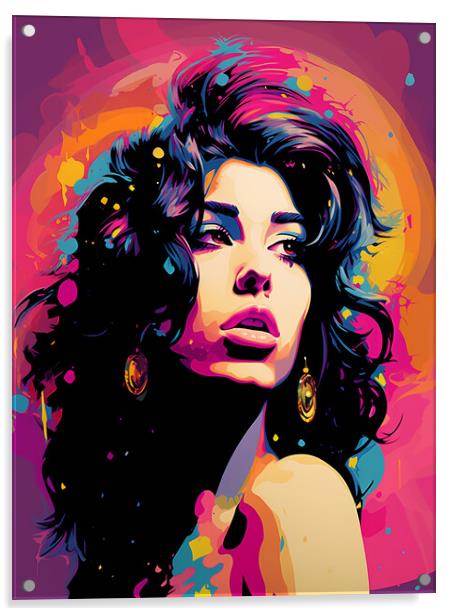 Amy Winehouse Acrylic by Steve Smith
