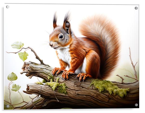 The Red Squirrel Acrylic by Steve Smith
