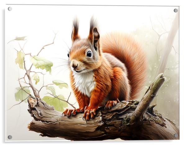 The Red Squirrel Acrylic by Steve Smith