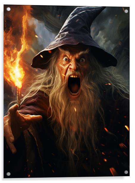 A Very Angry Wizard Acrylic by Steve Smith