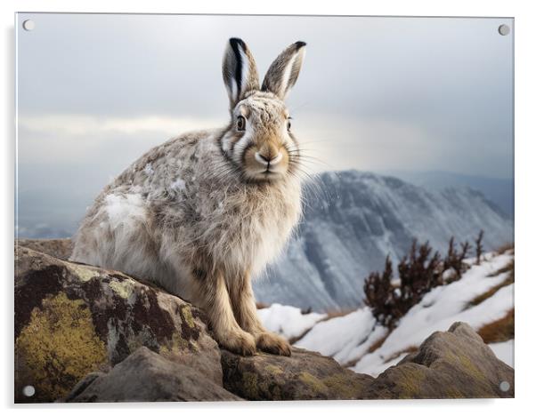 The Mountain Hare Acrylic by Steve Smith