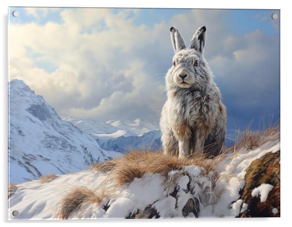 The Mountain Hare Acrylic by Steve Smith