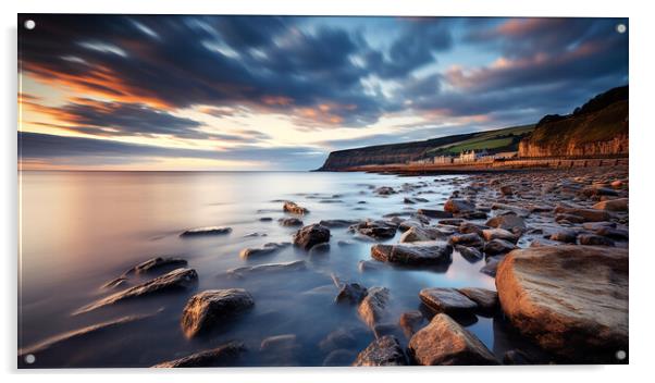 Robin Hoods Bay Sunrise Acrylic by Steve Smith