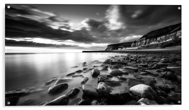 Robin Hoods Bay Sunrise Acrylic by Steve Smith