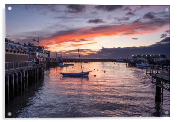 Bridlington Harbour Sunrise Acrylic by Steve Smith