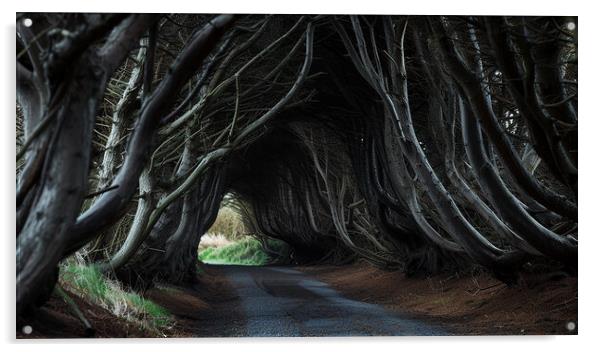 The Dark Hedges Acrylic by Steve Smith