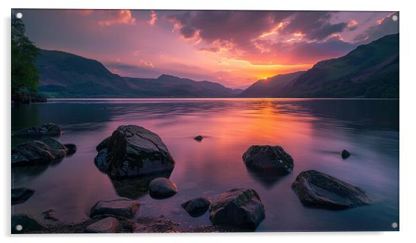 Ullswater Lake District Acrylic by Steve Smith