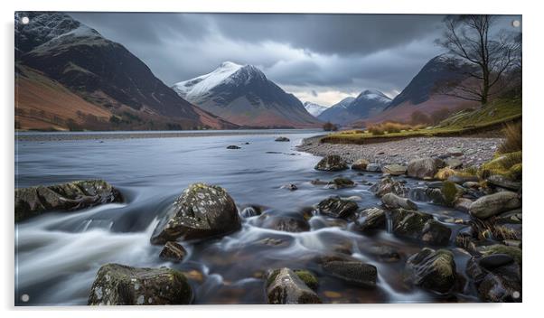 Wastwater Lake District Acrylic by Steve Smith