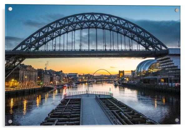 Tyne Bridge Sunrise Acrylic by Steve Smith