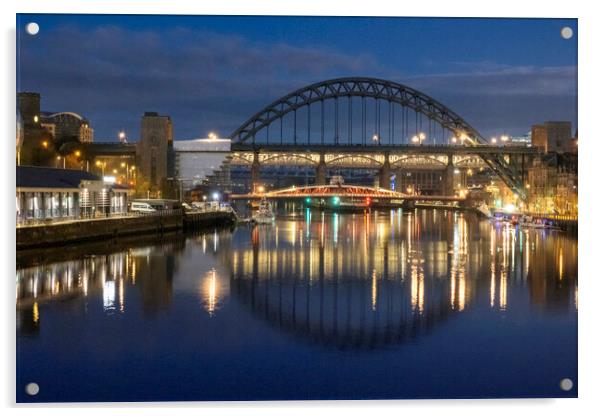 Tyne Bridge Reflections Acrylic by Steve Smith