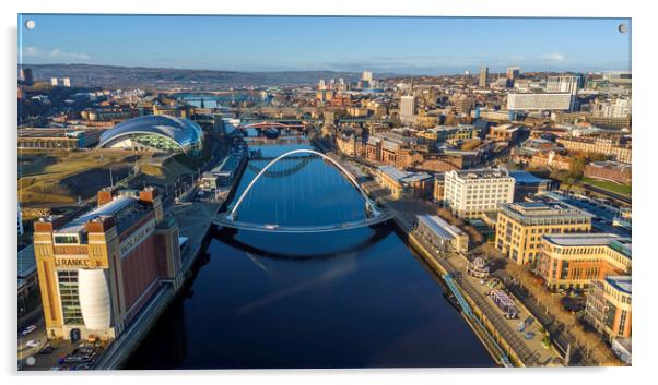 River Tyne Vista Acrylic by Steve Smith