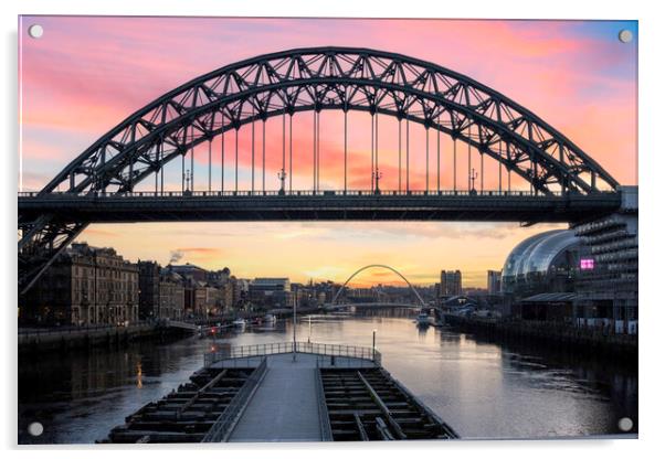 Tyne Bridge Sunrise Acrylic by Steve Smith