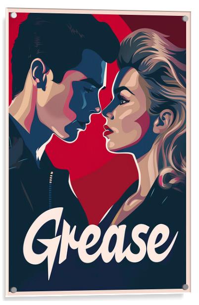 Grease Retro Poster Acrylic by Steve Smith