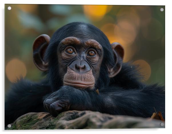 Chimpanzee Acrylic by Steve Smith