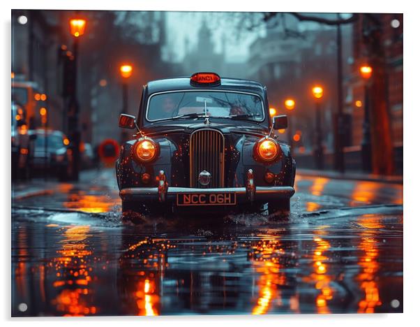 London Black Cab Acrylic by Steve Smith