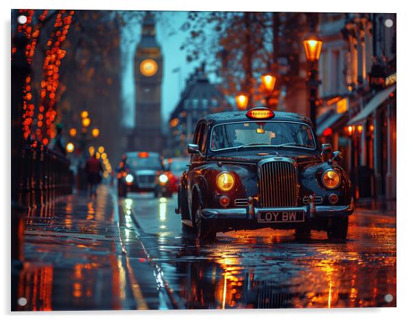 London Black Cab Acrylic by Steve Smith