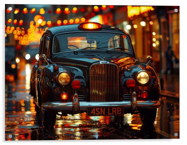 London Black Cab Acrylic by Steve Smith