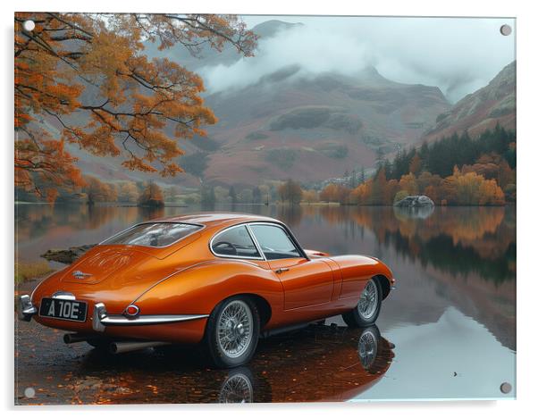 E Type Jaguar Acrylic by Steve Smith