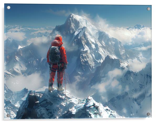 Assault On Everest Acrylic by Steve Smith