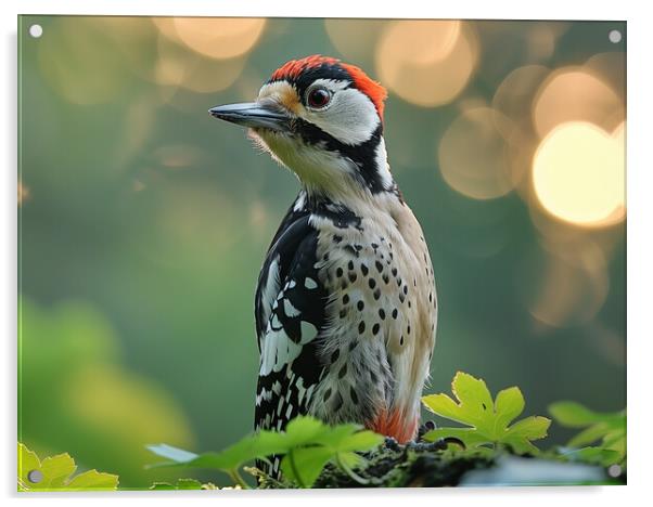 Greated Spotted Woodpecker Acrylic by Steve Smith