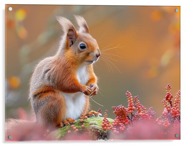 Red Squirrel Acrylic by Steve Smith