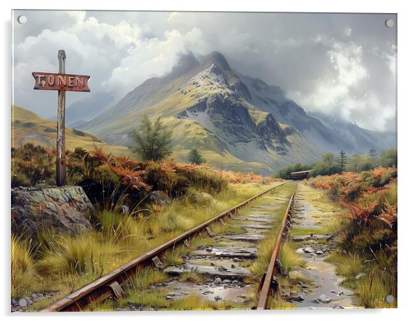 Snowdon Railway Acrylic by Steve Smith