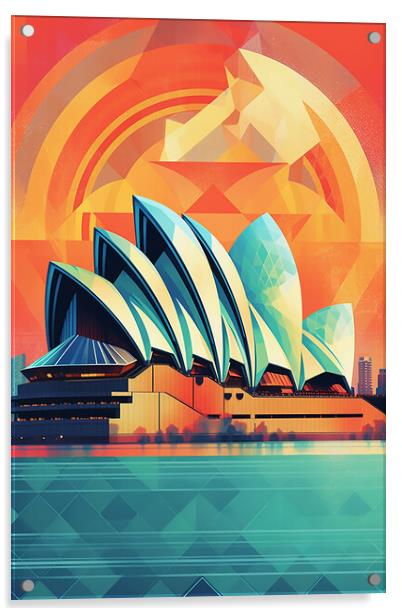 Vintage Travel Poster Sydney Acrylic by Steve Smith