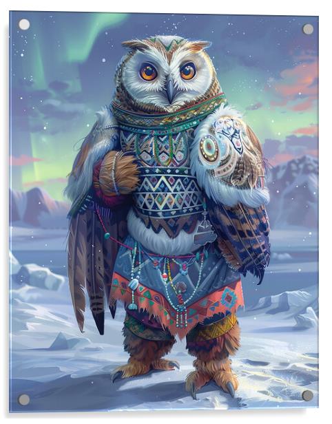 Arctic Anthropomorphic Owl Acrylic by Steve Smith
