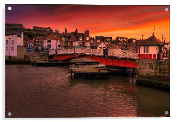 The Historic Swing Bridge of Whitby Acrylic by Tim Hill